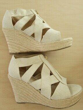 A New Day Target Cream Strappy Espadrille Wedge Sandals - Women Size 8.5